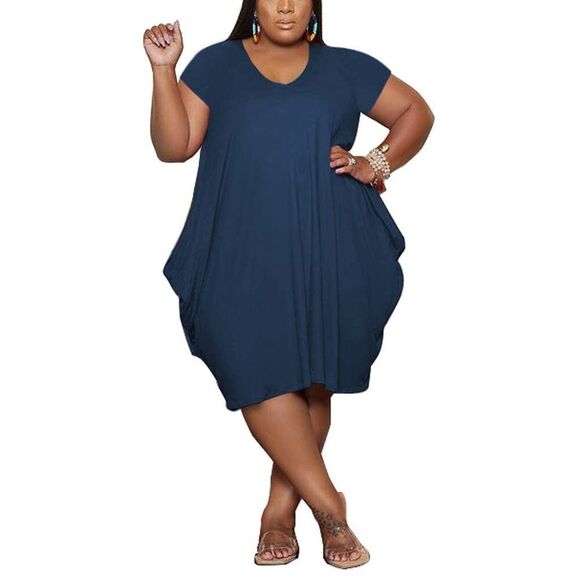 Yegine Oversize Tshirt Dress For Women Casual Plus Size Short Sleeves Midi Tuni - Picture 2 of 5